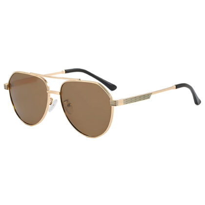 Techsuit - Γυαλιά ηλίου Premium Polarized (8622) - Unisex, με προστασία UV, σκελετό Aviator, φακό HD TAC - Χρυσό