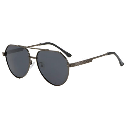Techsuit - Γυαλιά ηλίου Premium Polarized (8622) - Unisex, με προστασία UV, σκελετό Aviator, φακό HD TAC - σκούρο γκρι
