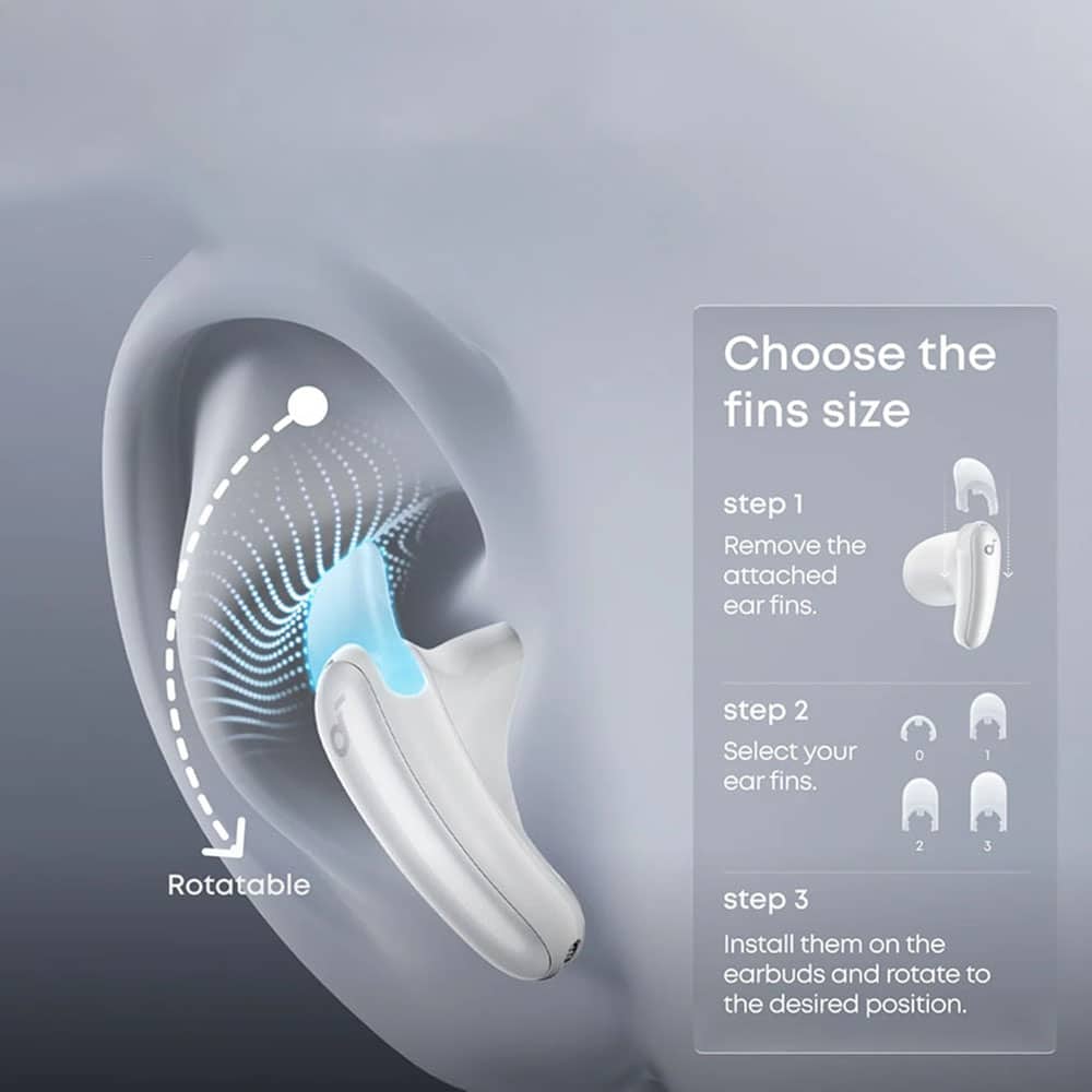 Anker - Ασύρματα ακουστικά Soundcore Liberty Buds (D1200G21) - Bluetooth 6.1, Προσαρμοζόμενο ANC, 4 Μικρόφωνα, LDAC - Λευκό - Image 5