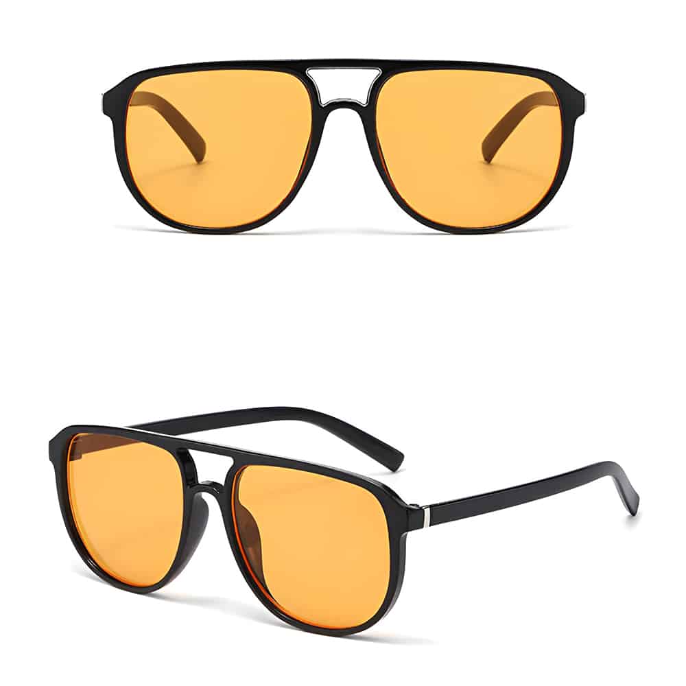 Techsuit - Γυαλιά ηλίου Aviator για γυναίκες, Μαύρο / Πορτοκαλί - Image 3
