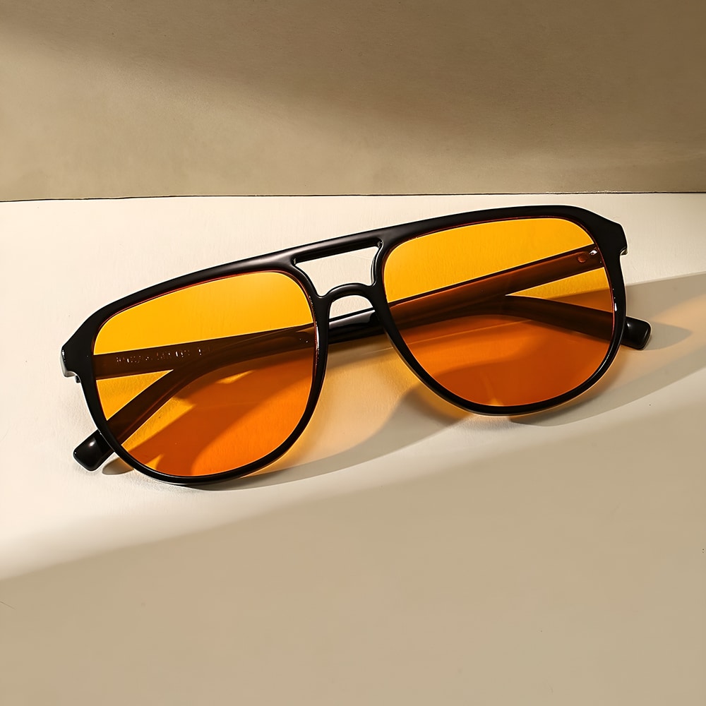 Techsuit - Γυαλιά ηλίου Aviator για γυναίκες, Μαύρο / Πορτοκαλί - Image 5