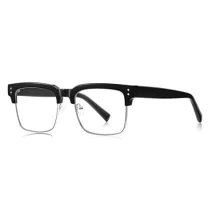 Techsuit - Γυαλιά Reflex PC κατά του μπλε φωτός (2205) - για γυναίκες, τετράγωνα - μαύρο / ασημί