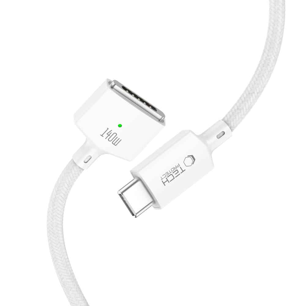 TECH-PROTECT MMC01 ULTRABOOST ΜΑΓΝΗΤΙΚΟ ΚΑΛΩΔΙΟ MACBOOK TYPE-C ΣΕ MAGSAFE 3 140W 200CM ΛΕΥΚΟ - Image 3