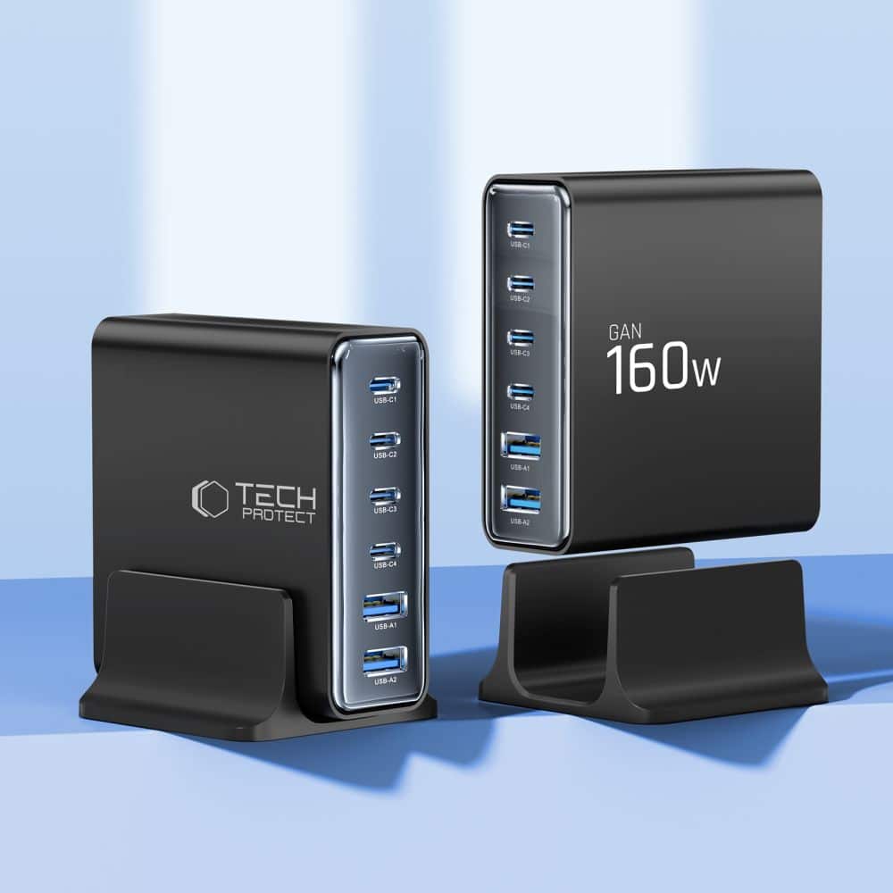 TECH-PROTECT DC160W-GAN ΦΟΡΤΙΣΤΗΣ ΕΠΙΤΡΑΠΕΖΙΑΣ ΧΡΗΣΗΣ 6 ΘΥΡΩΝ PD 160W / QC3.0 ΜΑΥΡΟΣ - Image 3