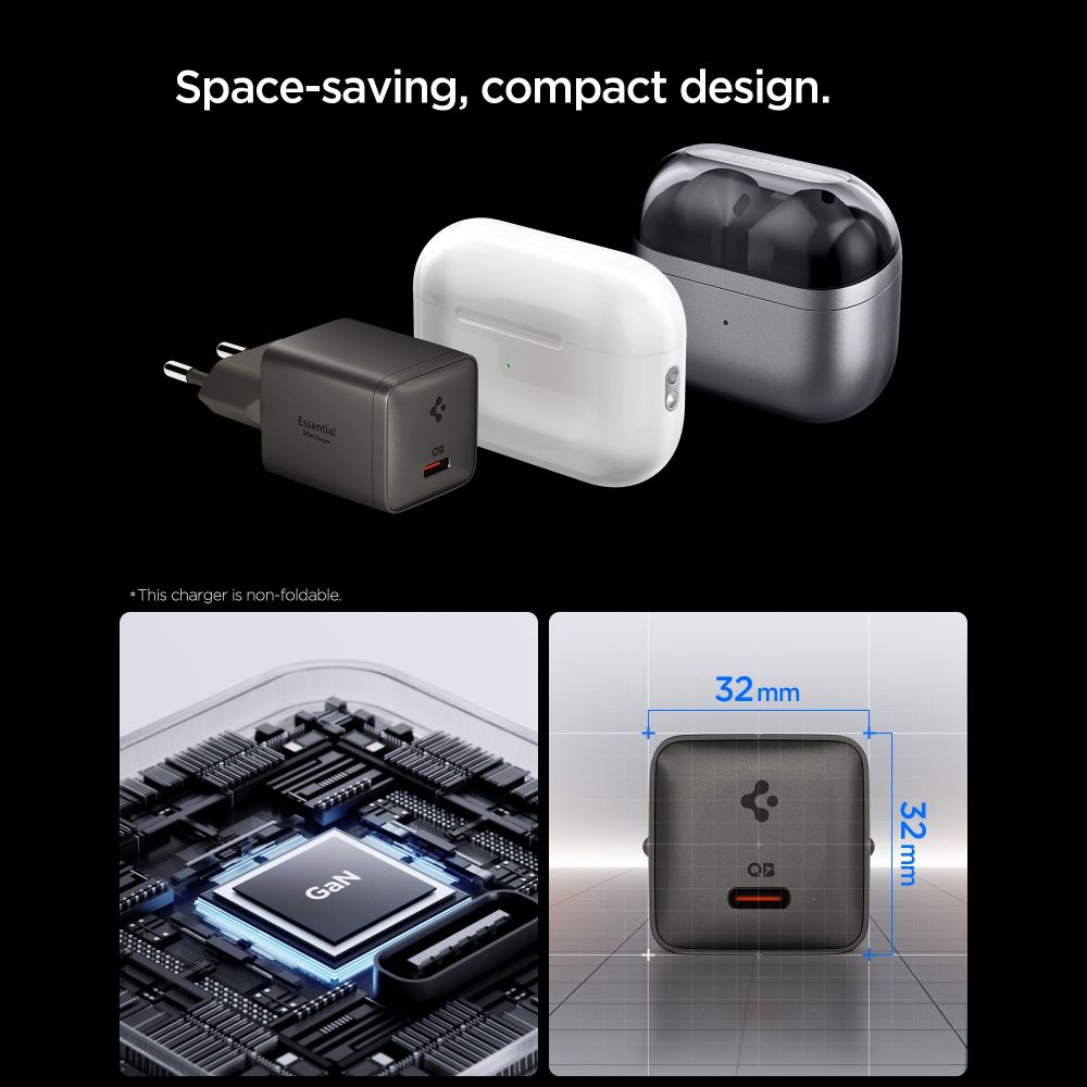 SPIGEN EE301EU ΒΑΣΙΚΟΣ ΦΟΡΤΙΣΤΗΣ ΔΙΚΤΥΟΥ 1 ΘΥΡΑΣ 30W GUNMETAL - Image 4