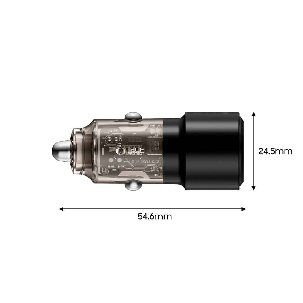 Φορτιστής αυτοκινήτου Tech-Protect CC03 2 θυρών PD 75W μαύρος - Image 3