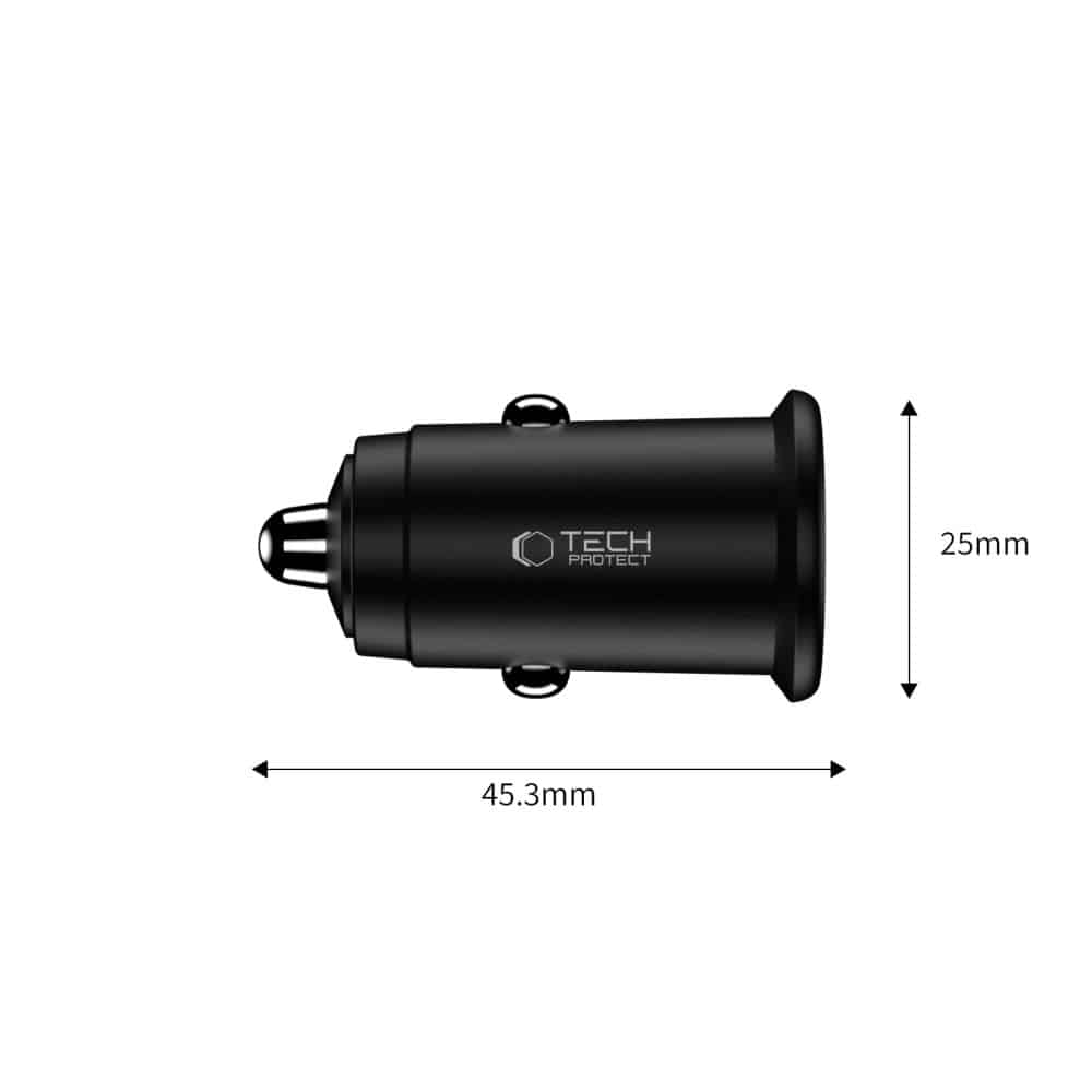 Φορτιστής αυτοκινήτου Tech-Protect CC02 2 θυρών PD 35W / QC3.0 Μαύρος - Image 3
