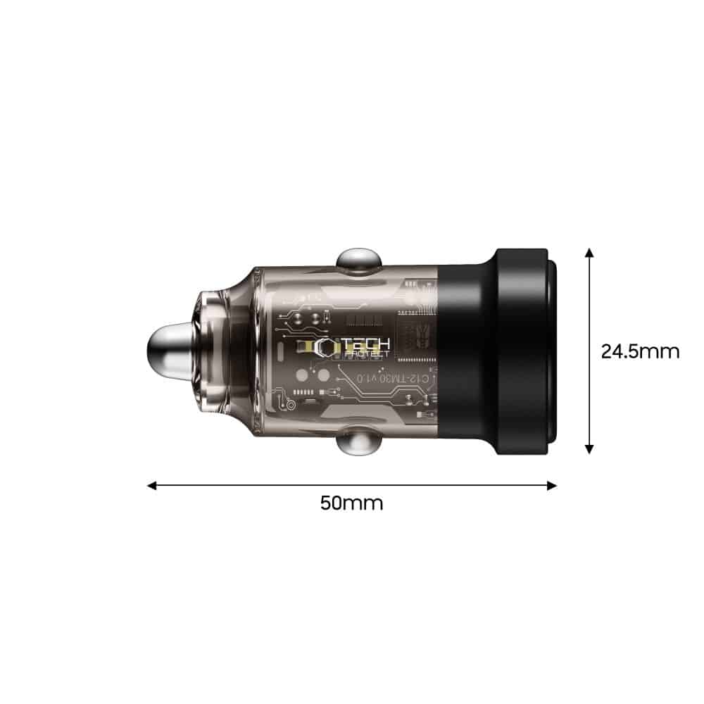 Φορτιστής αυτοκινήτου Tech-Protect CC03 2 θυρών PD 30W / QC3.0 μαύρος - Image 3