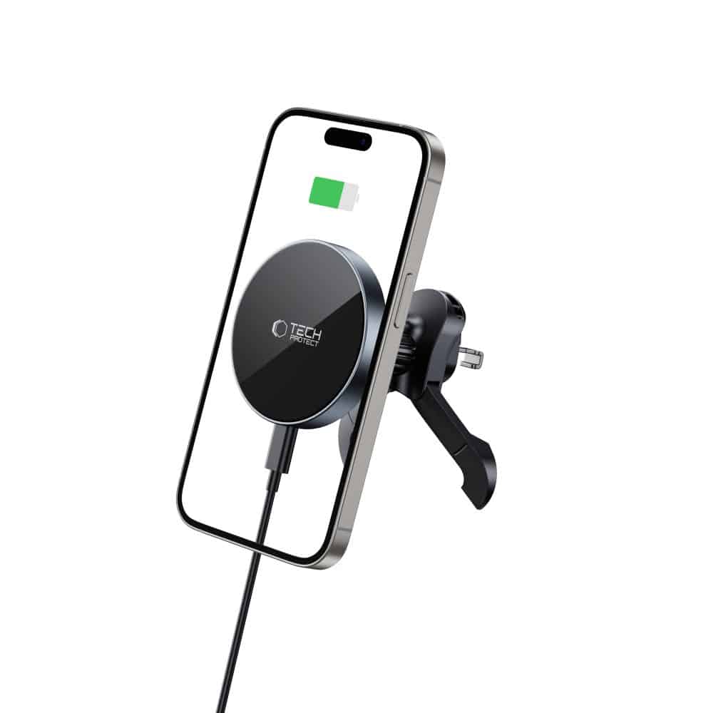 TECH-PROTECT MM15W-V5 ΜΑΓΝΗΤΙΚΗ ΒΑΣΗ MAGSAFE ΑΕΡΑΓΩΓΟΥ ΑΣΥΡΜΑΤΟΣ ΦΟΡΤΙΣΤΗΣ 15W ΜΑΥΡΟ/ΜΑΥΡΟ - Image 3