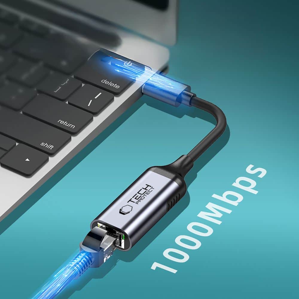 Tech-Protect UltraBoost προσαρμογέας Type-C σε Ethernet RJ45 1000Mbps μαύρο - Image 3