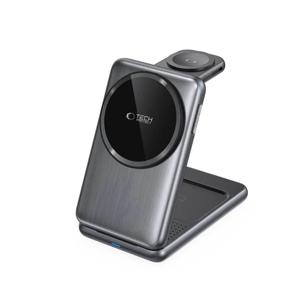 Tech-Protect QI15W-A42 3σε1 Μαγνητικός Ασύρματος Φορτιστής MagSafe Γκρι - Image 3