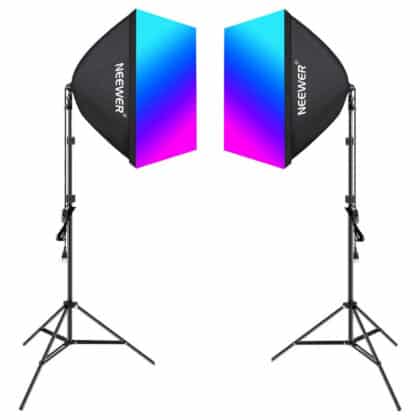 Κιτ Neewer NK800 δύο softboxes + λαμπτήρες RGB 24W 2700-6500K + τρίποδα + πόρτες αχυρώνα