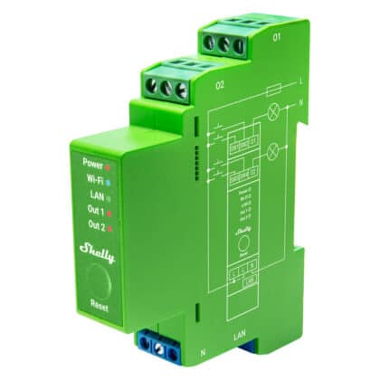 Shelly Pro Dimmer Έξυπνος διακόπτης 2 καναλιών ράγας 2 DIN, 2 καναλιών