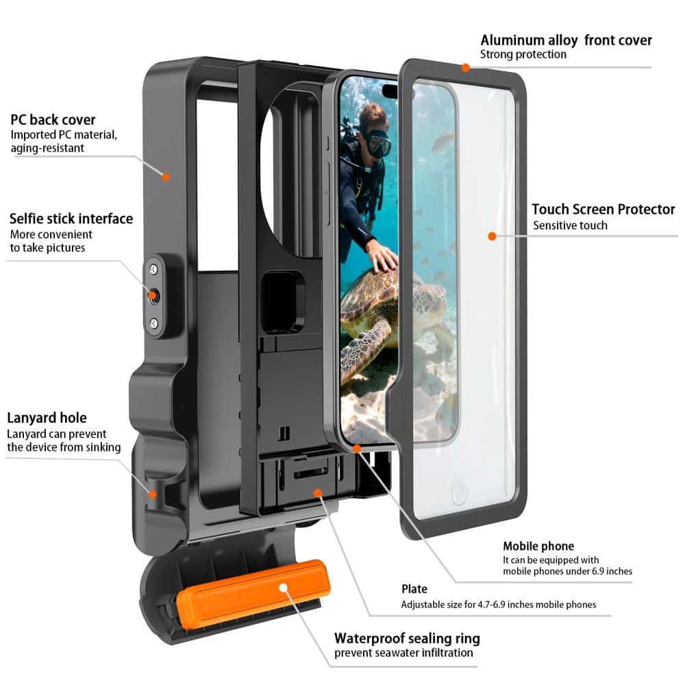 Αδιάβροχη Θήκη Tech-Protect IPX8 Pro για Καταδύσεις Universal Γκρι/Μαύρο - Image 4