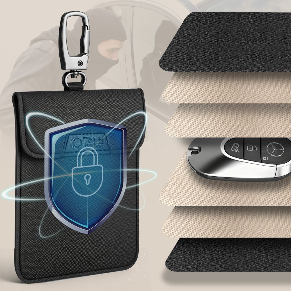 Θήκη Tech-Protect KLR400 χωρίς κλειδί, μπλοκάρισμα σήματος RFID, μαύρη - Image 4
