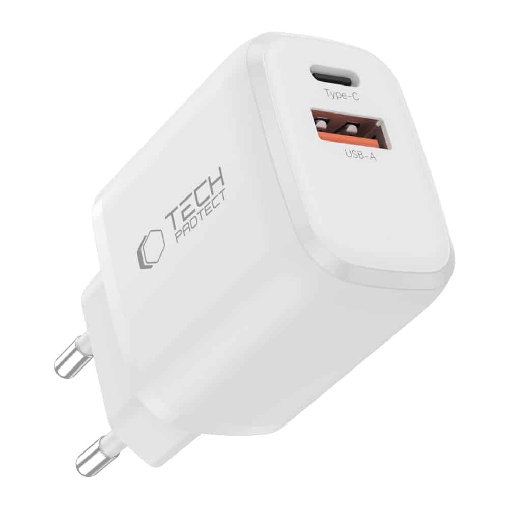 TECH-PROTECT NCA20 ΦΟΡΤΙΣΤΗΣ ΔΙΚΤΥΟΥ 2 ΘΥΡΩΝ PD 20W / QC3.0 + ΚΑΛΩΔΙΟ TYPE-C ΛΕΥΚΟ - Image 4