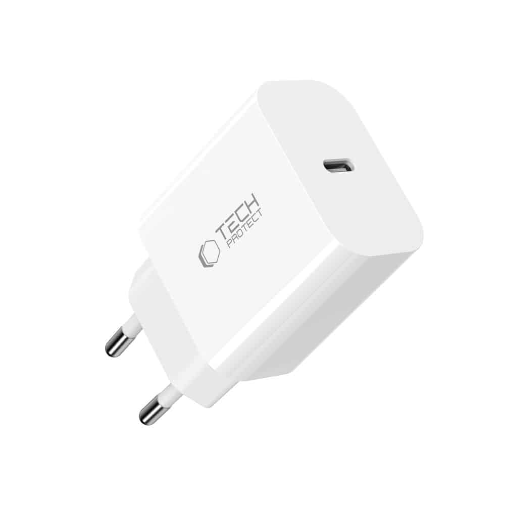 Tech-Protect NC20W Φορτιστής 1 Θύρας PD 20W + Καλώδιο Type-C Λευκό - Image 4