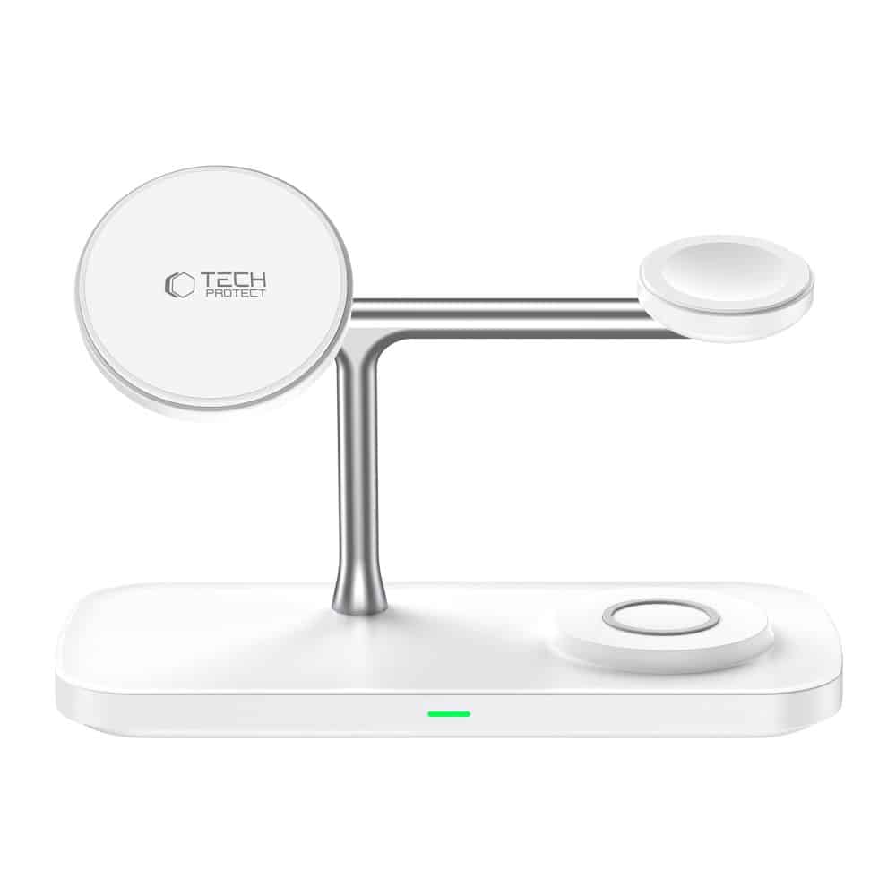 Tech-Protect QI15W-A45 3σε1 Μαγνητικός Ασύρματος Φορτιστής MagSafe Λευκός - Image 4