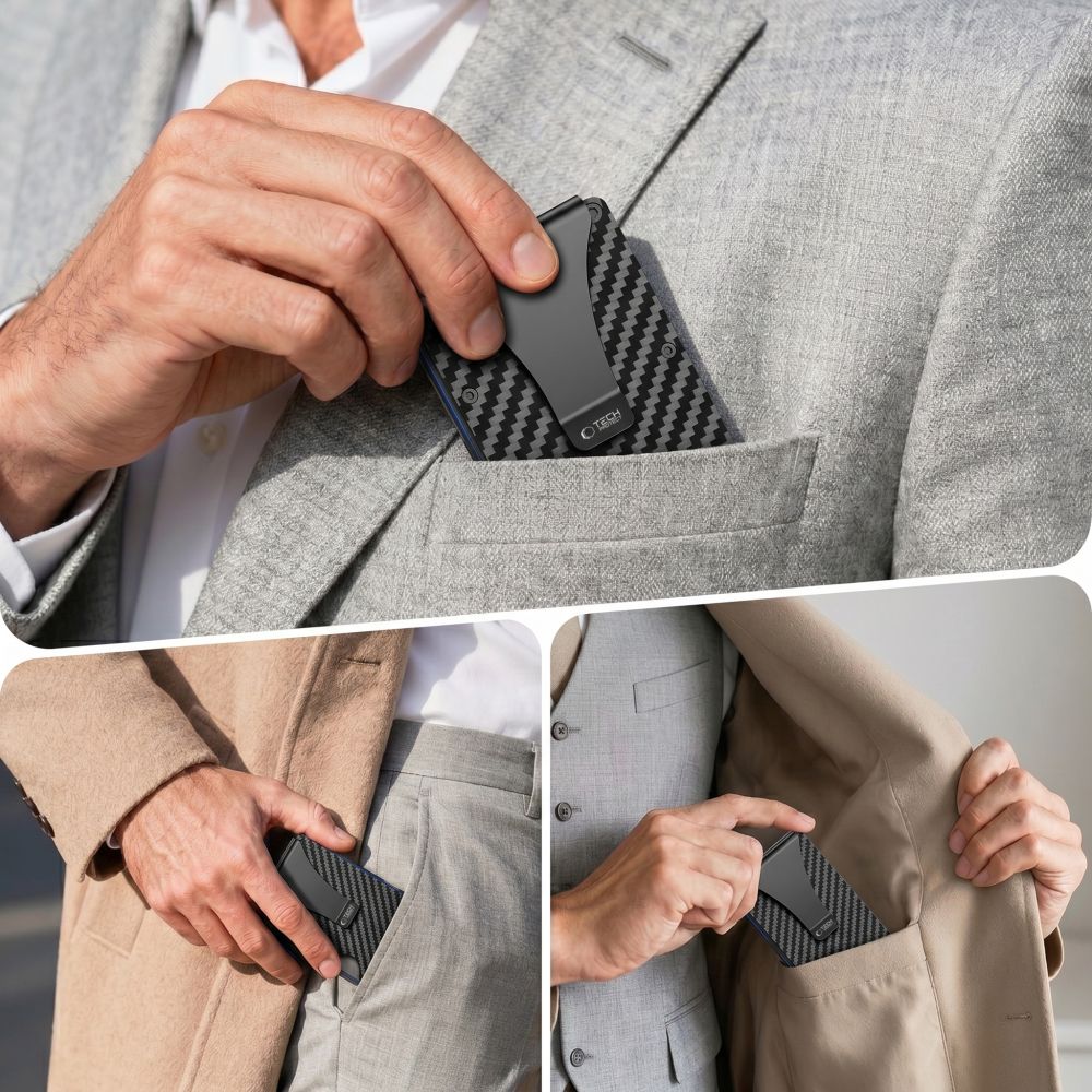 Πορτοφόλι με κάρτα RFID TECH-PROTECT THORN, μαύρο άνθρακα - Image 4