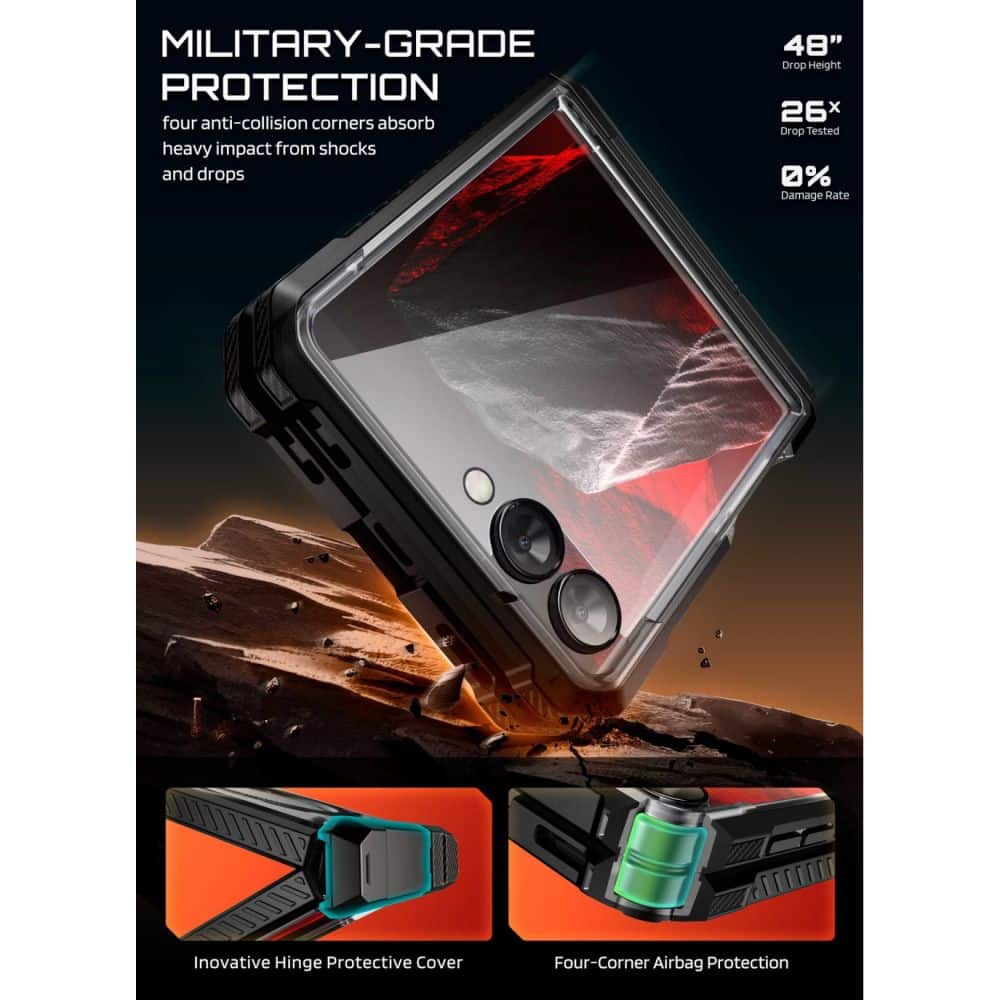 ΘΗΚΗ GALAXY Z FLIP 8 SUPCASE UB GRIP MAGSAFE ΜΑΥΡΗ - Image 4
