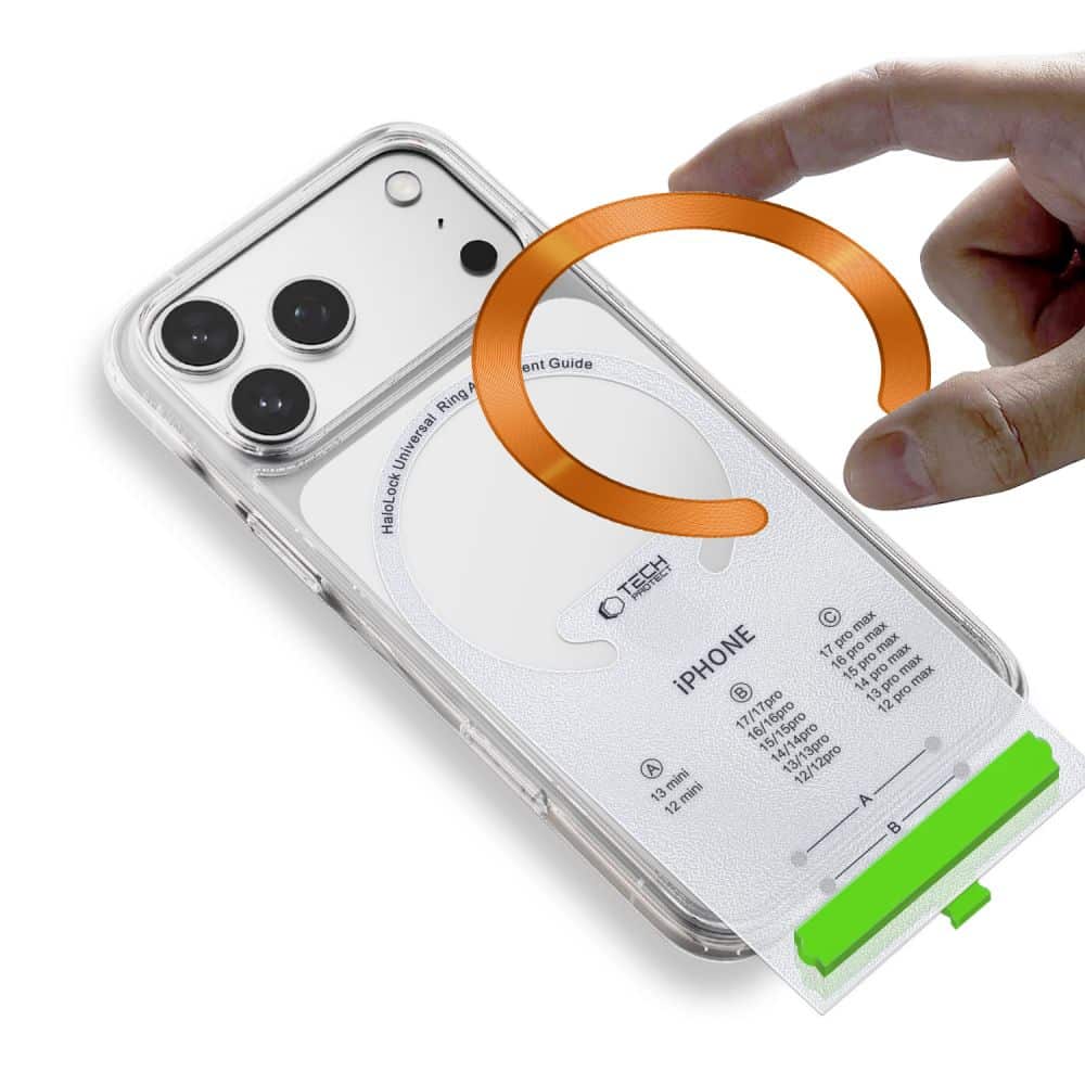 Tech-Protect MMP-210 Μαγνητικός Δαχτυλίδι Ασφαλείας MagSafe σε Συσκευασία 2 Τεμαχίων Μαύρο & Cosmic Πορτοκαλί - Image 5
