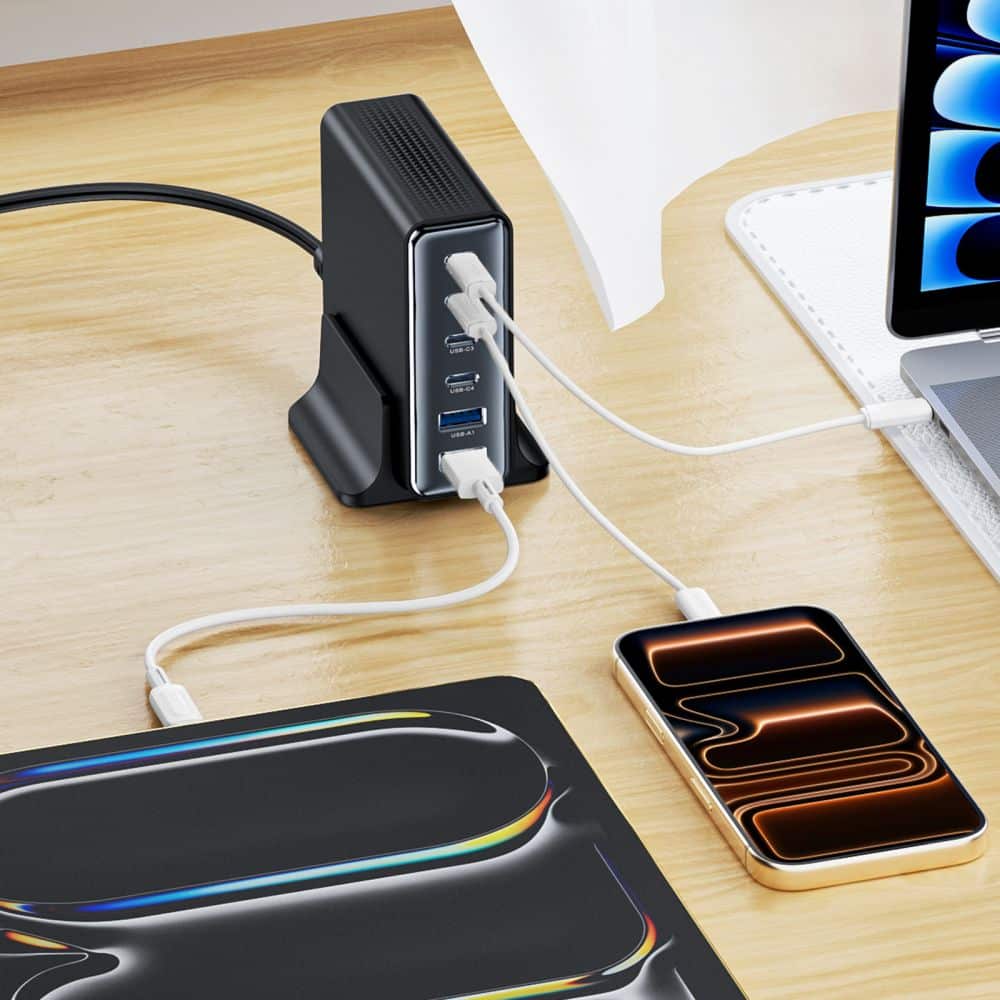 TECH-PROTECT DC160W-GAN ΦΟΡΤΙΣΤΗΣ ΕΠΙΤΡΑΠΕΖΙΑΣ ΧΡΗΣΗΣ 6 ΘΥΡΩΝ PD 160W / QC3.0 ΜΑΥΡΟΣ - Image 5