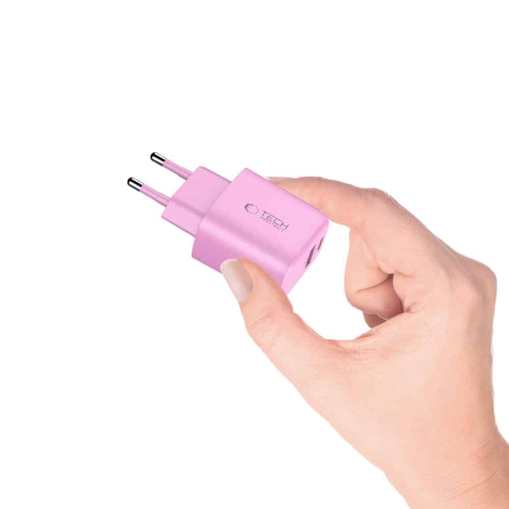 TECH-PROTECT NCA30 ΦΟΡΤΙΣΤΗΣ ΔΙΚΤΥΟΥ 2 ΘΥΡΩΝ PD 30W / QC3.0 ΜΩΡΟ ΡΟΖ - Image 5