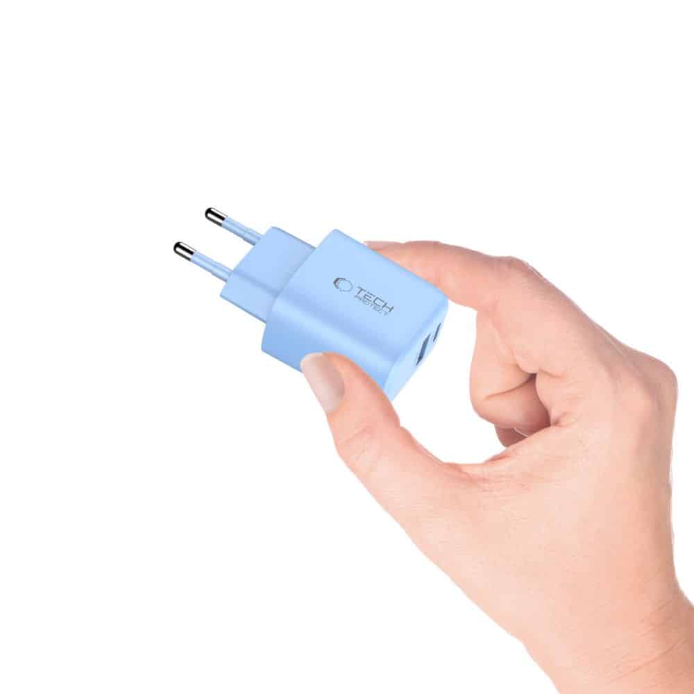 TECH-PROTECT NCA20 ΦΟΡΤΙΣΤΗΣ ΔΙΚΤΥΟΥ 2 ΘΥΡΩΝ PD 20W / QC3.0 ΜΩΡΟ ΜΠΛΕ - Image 5