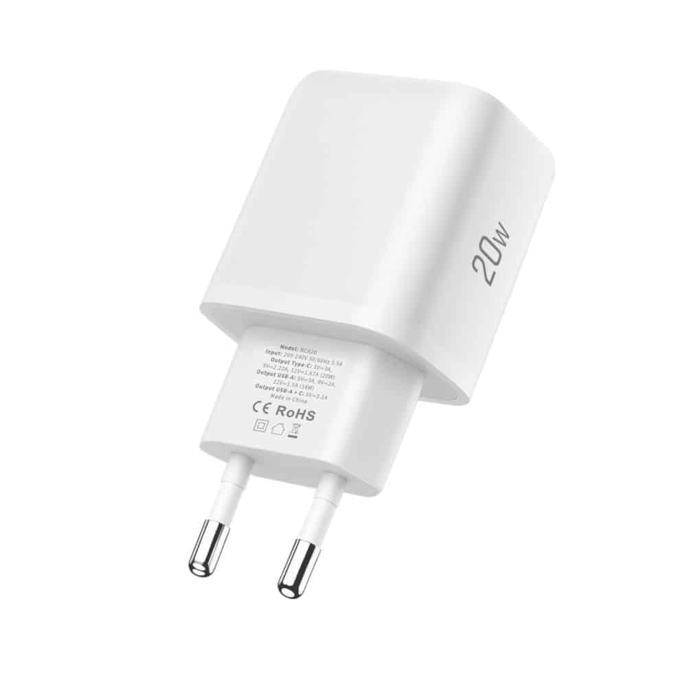 TECH-PROTECT NCA20 ΦΟΡΤΙΣΤΗΣ ΔΙΚΤΥΟΥ 2 ΘΥΡΩΝ PD 20W / QC3.0 + ΚΑΛΩΔΙΟ LIGHTNING ΛΕΥΚΟ - Image 5