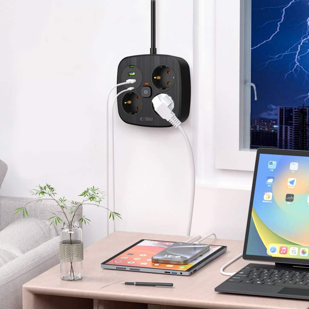 TECH-PROTECT PCS3X4 ΤΡΟΦΟΔΟΤΙΚΟ 2 USB & 2 TYPE-C & 3 ΠΡΙΖΕΣ 200CM ΜΑΥΡΟ - Image 5