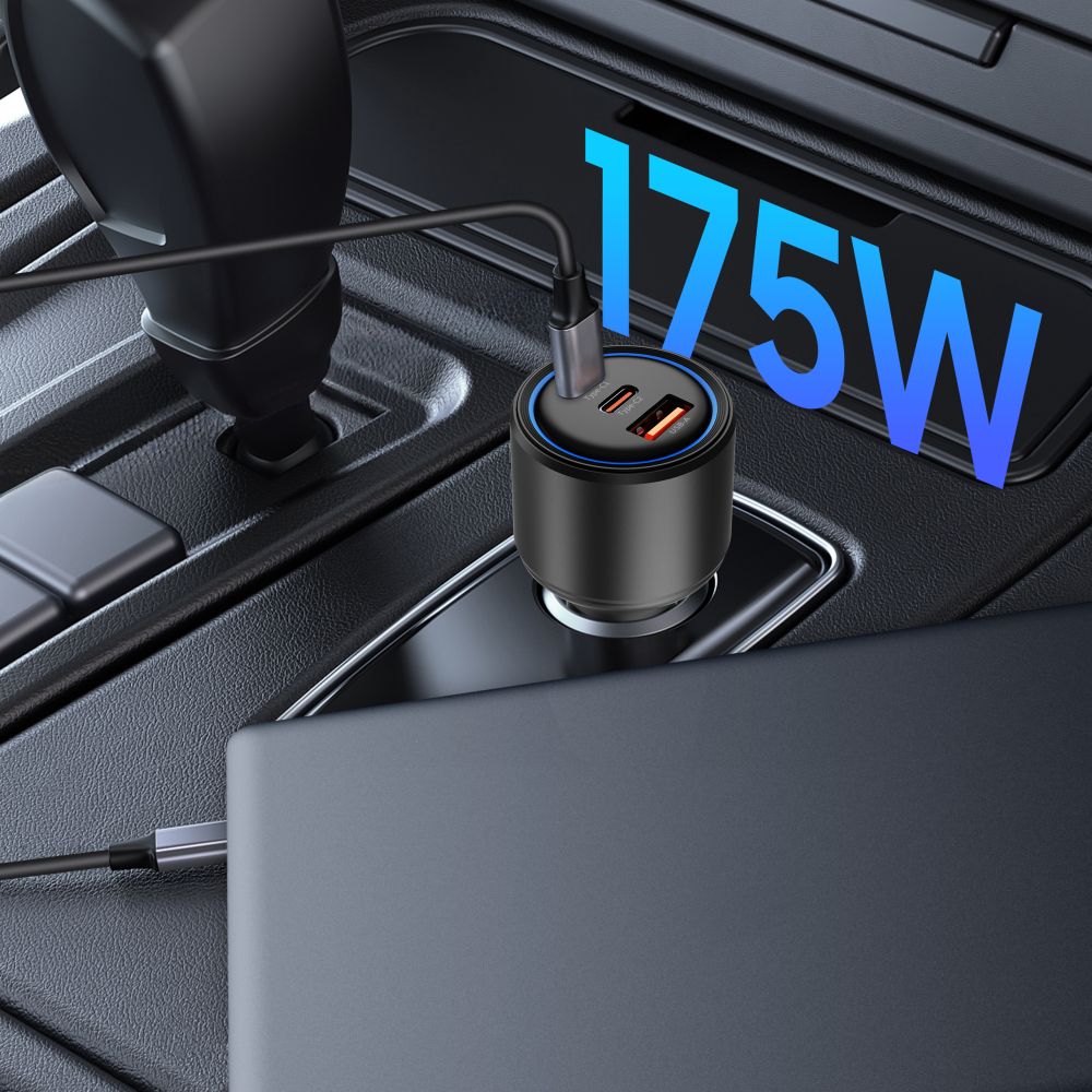 Φορτιστής αυτοκινήτου Tech-Protect CC04 3 θυρών PD 175W μαύρος - Image 5