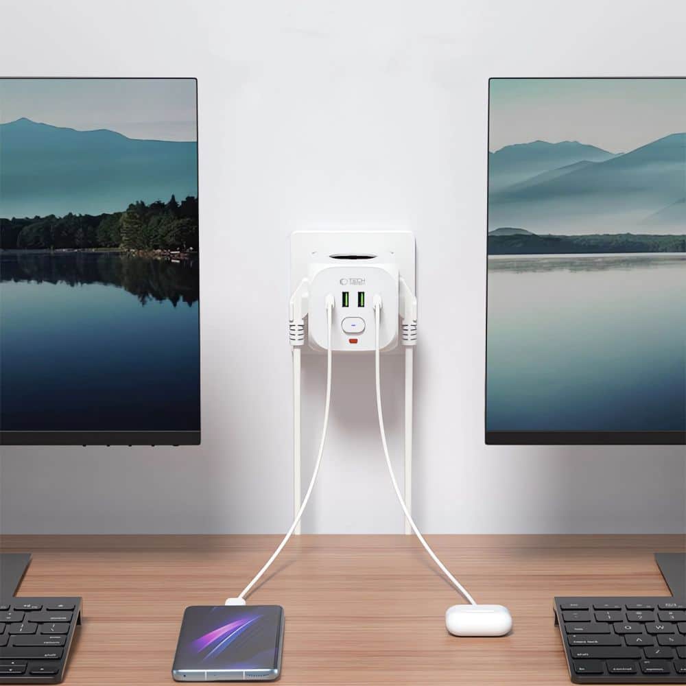 TECH-PROTECT PCL3X4 ΠΡΙΖΑ ΤΡΟΦΟΔΟΣΙΑΣ 2 USB & 2 TYPE-C & 3 ΠΡΙΖΕΣ ΛΕΥΚΕΣ - Image 5