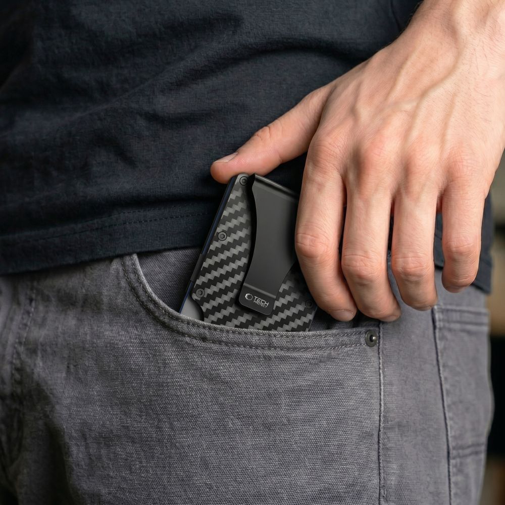 Πορτοφόλι με κάρτα RFID TECH-PROTECT THORN, μαύρο άνθρακα - Image 5