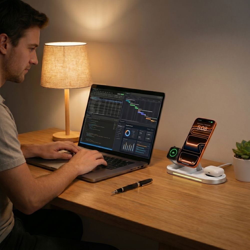 TECH-PROTECT A51 ARCTICBOOST ΑΣΥΡΜΑΤΟΣ ΦΟΡΤΙΣΤΗΣ 3 ΣΕ 1 ΜΑΓΝΗΤΙΚΟΣ MAGSAFE 25W QI2.2 ΛΕΥΚΟΣ - Image 10