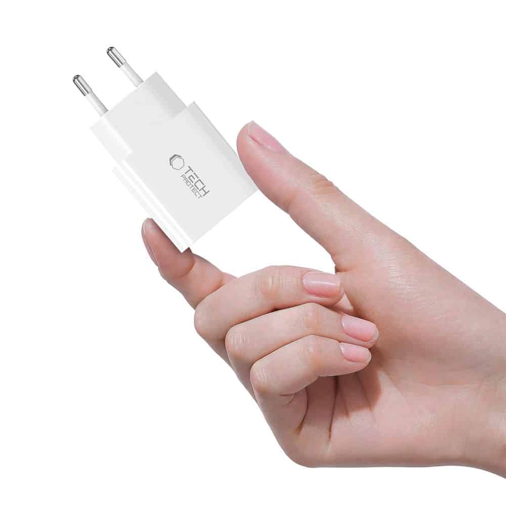 Tech-Protect NC20W Φορτιστής 1 Θύρας PD 20W + Καλώδιο Type-C Λευκό - Image 6