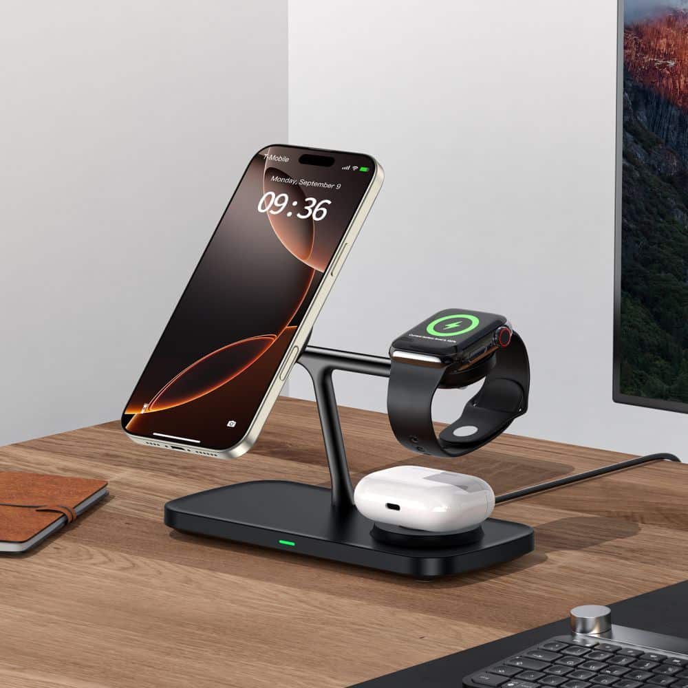 TECH-PROTECT QI15W-A45 3ΣΕ1 ΜΑΓΝΗΤΙΚΟΣ ΑΣΥΡΜΑΤΟΣ ΦΟΡΤΙΣΤΗΣ MAGSAFE ΜΑΥΡΟΣ - Image 7