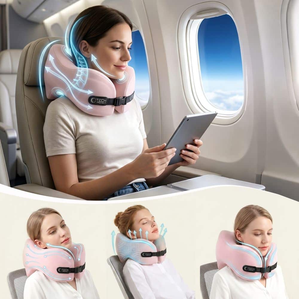 Μαξιλάρι ταξιδιού για τον αυχένα Tech-Protect ComfortRest ροζ - Image 4