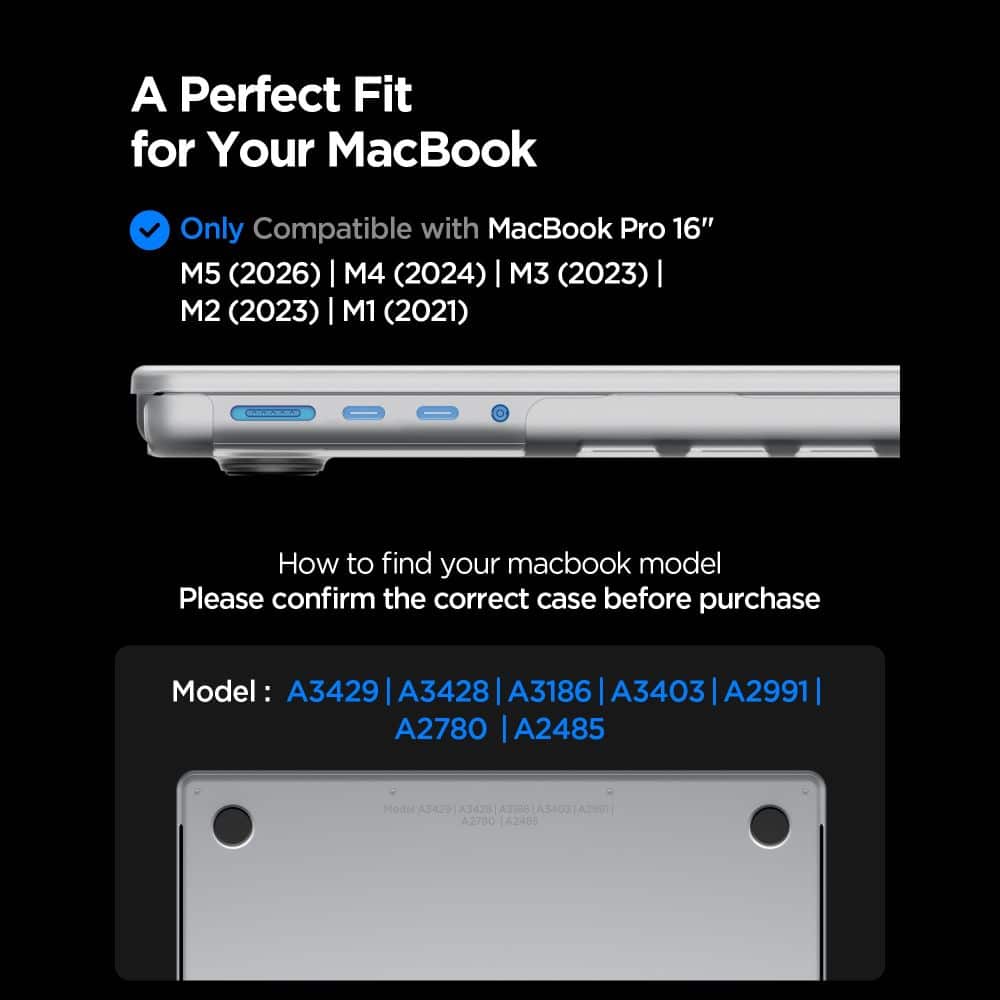 SPIGEN AIRSKIN MACBOOK PRO 16 M1-M5 / M5 PRO / M5 PRO MAX 2021-2026 FROST CLEAR - Image 11