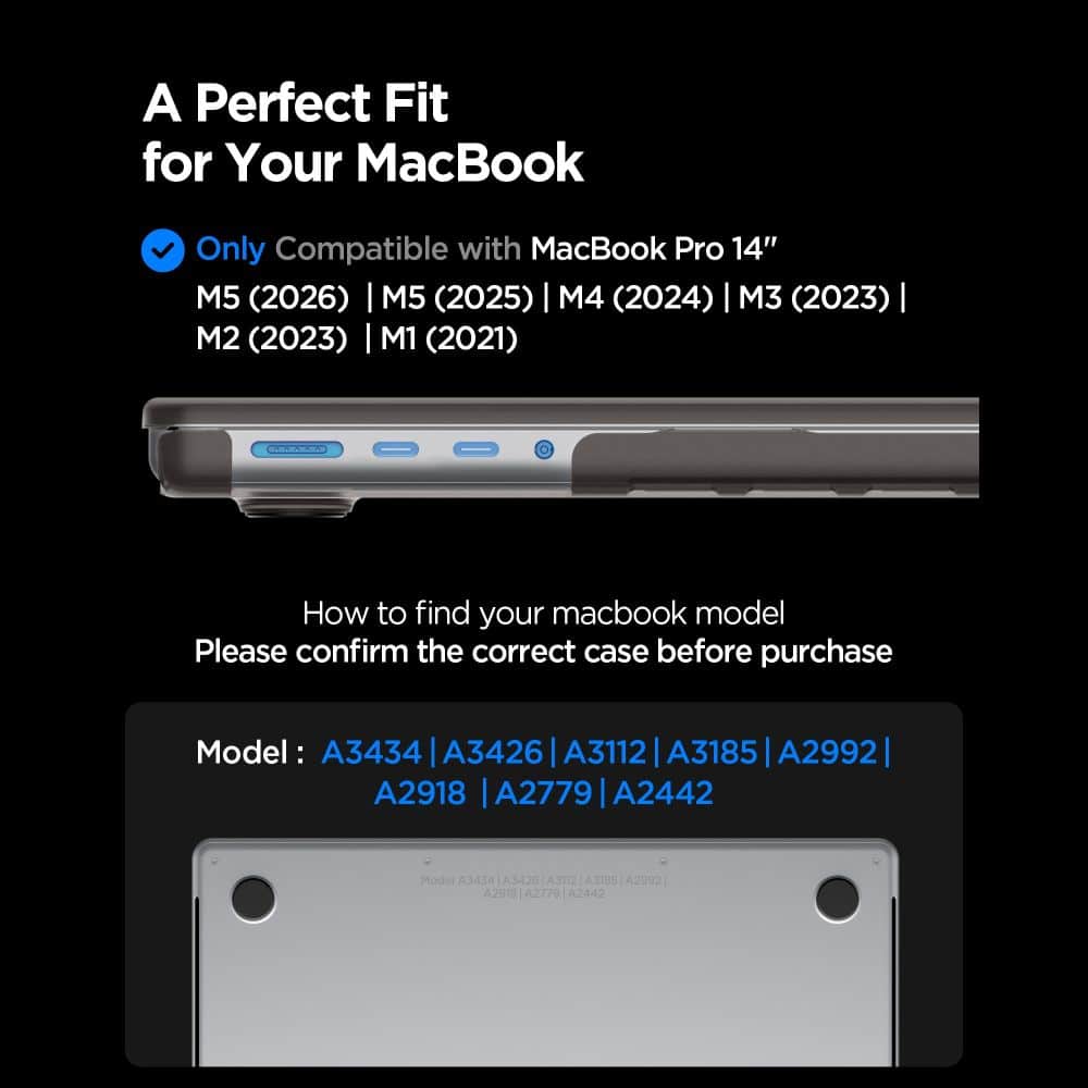 SPIGEN AIRSKIN MACBOOK PRO 14 M1-M5 PRO / M5 PRO MAX 2021-2026 ΜΑΥΡΟ ΣΕ ΠΑΓΩΤΟ - Image 6