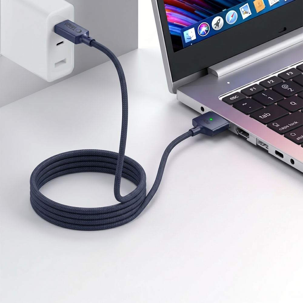 TECH-PROTECT MMC01 ULTRABOOST ΜΑΓΝΗΤΙΚΟ ΚΑΛΩΔΙΟ MACBOOK TYPE-C ΣΕ MAGSAFE 3 140W 200CM ΜΕΣΑΝΥΧΤΟ ΜΠΛΕ - Image 6