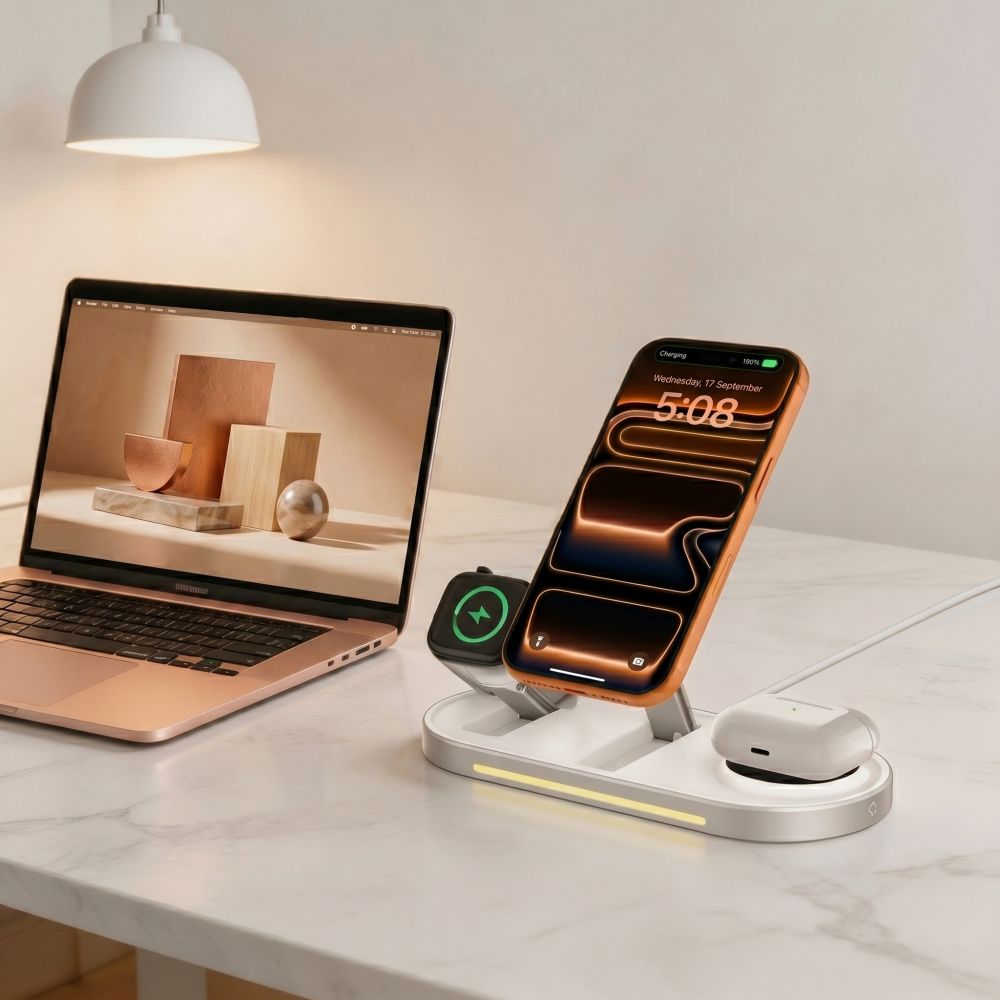 TECH-PROTECT A51 ARCTICBOOST ΑΣΥΡΜΑΤΟΣ ΦΟΡΤΙΣΤΗΣ 3 ΣΕ 1 ΜΑΓΝΗΤΙΚΟΣ MAGSAFE 25W QI2.2 ΛΕΥΚΟΣ - Image 9