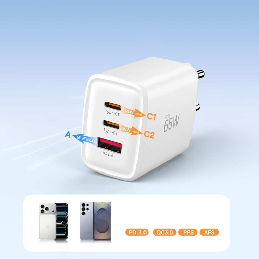 TECH-PROTECT NCA65W-GAN ΦΟΡΤΙΣΤΗΣ 3 ΘΥΡΩΝ PD 65W / QC3.0 ΛΕΥΚΟΣ - Image 7