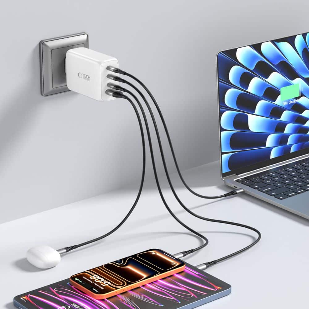 TECH-PROTECT NC240W-GAN ΦΟΡΤΙΣΤΗΣ 4 ΘΥΡΩΝ PD 240W / QC3.0 ΛΕΥΚΟΣ - Image 7
