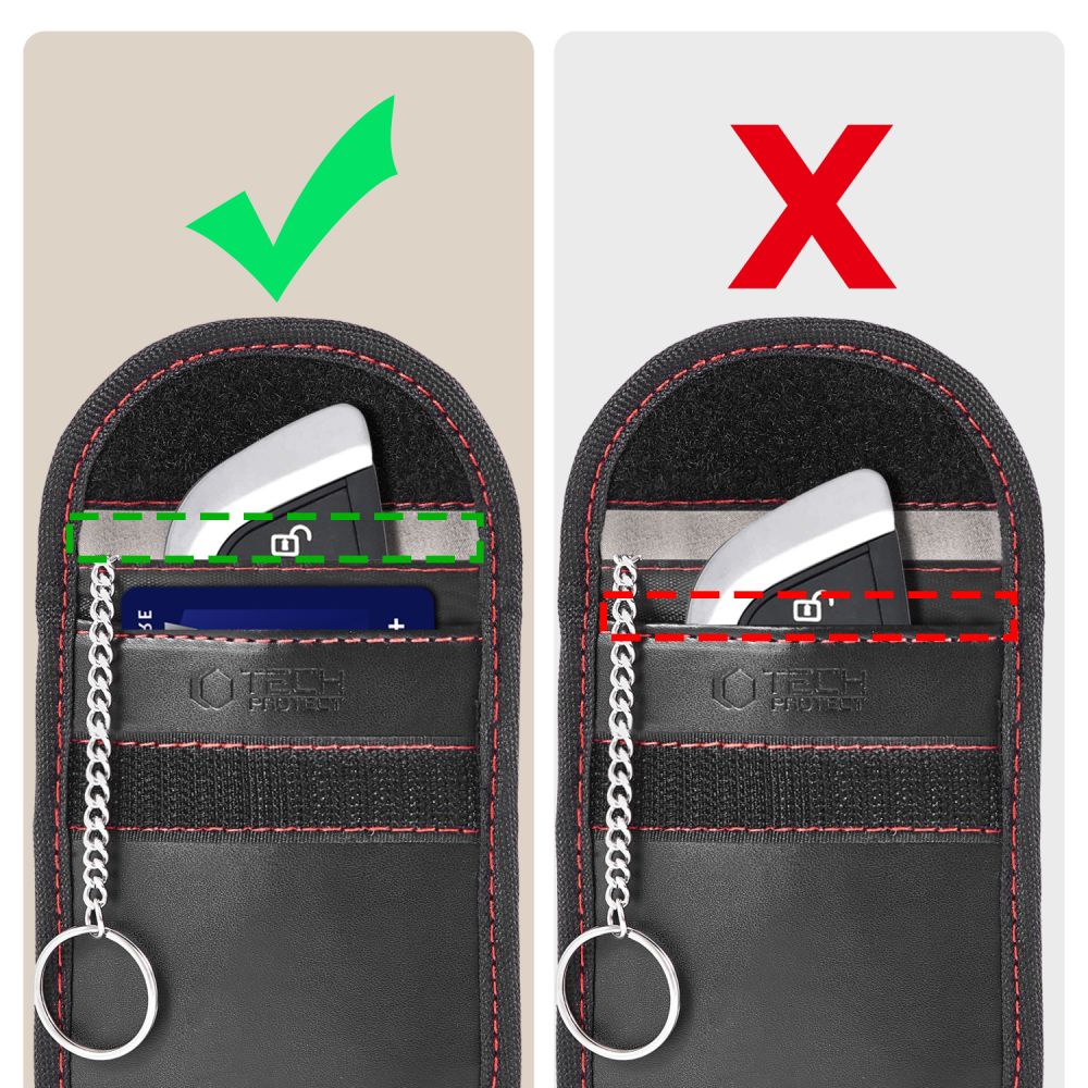 Θήκη Faraday Tech-Protect KLR100 χωρίς κλειδί, μπλοκάρισμα σήματος RFID, μαύρη/κόκκινη - Image 7