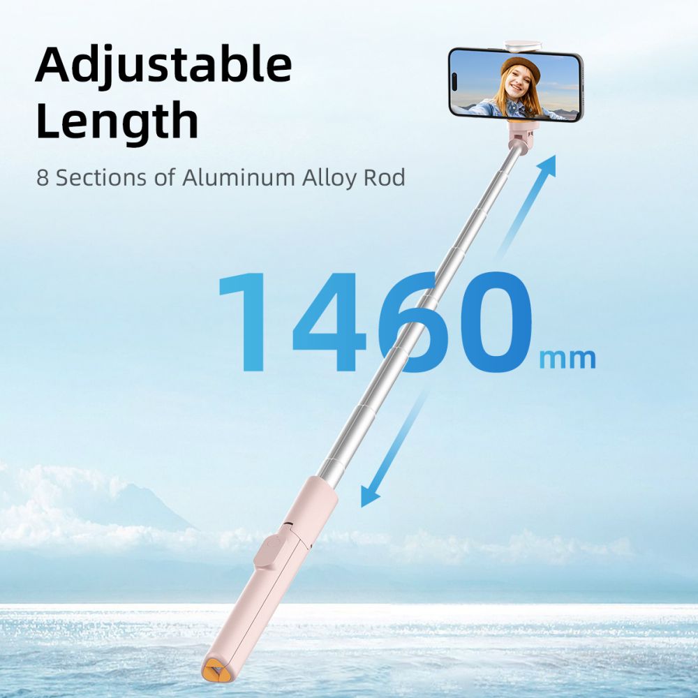 TECH-PROTECT L09S ΤΡΙΠΟΔΟ SELFIE STICK BLUETOOTH ΡΟΖ - Image 7