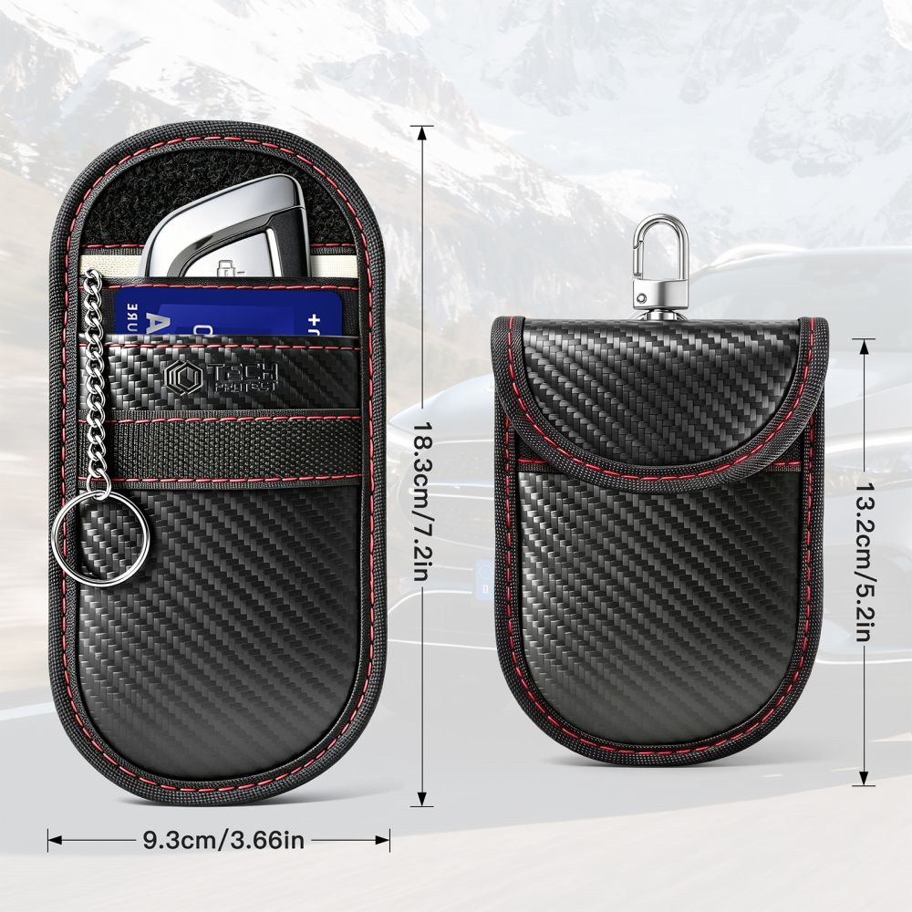 Θήκη Tech-Protect KLR100 χωρίς κλειδί, θήκη μπλοκαρίσματος σημάτων RFID, μαύρη/κόκκινη - Image 7