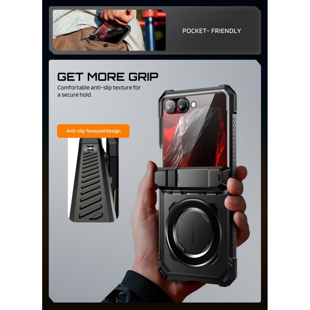 ΘΗΚΗ GALAXY Z FLIP 8 SUPCASE UB GRIP MAGSAFE ΜΑΥΡΗ - Image 7