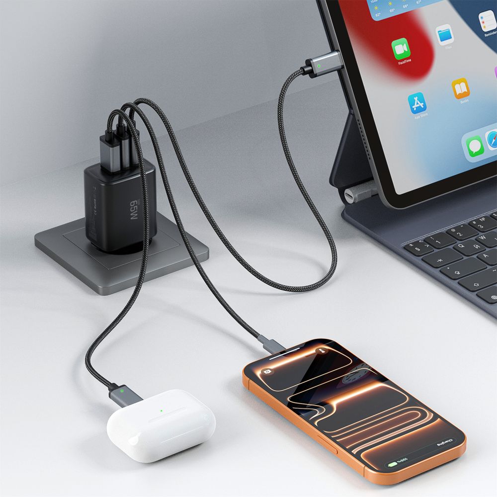 TECH-PROTECT NCA65W-GAN ΦΟΡΤΙΣΤΗΣ 3 ΘΥΡΩΝ PD 65W / QC3.0 ΜΑΥΡΟΣ - Image 8