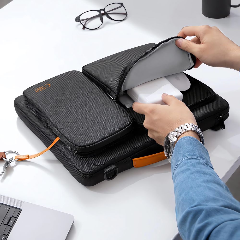 Τσάντα Tech-Protect Defender για Laptop 15-16 Μαύρη/Πορτοκαλί - Image 8