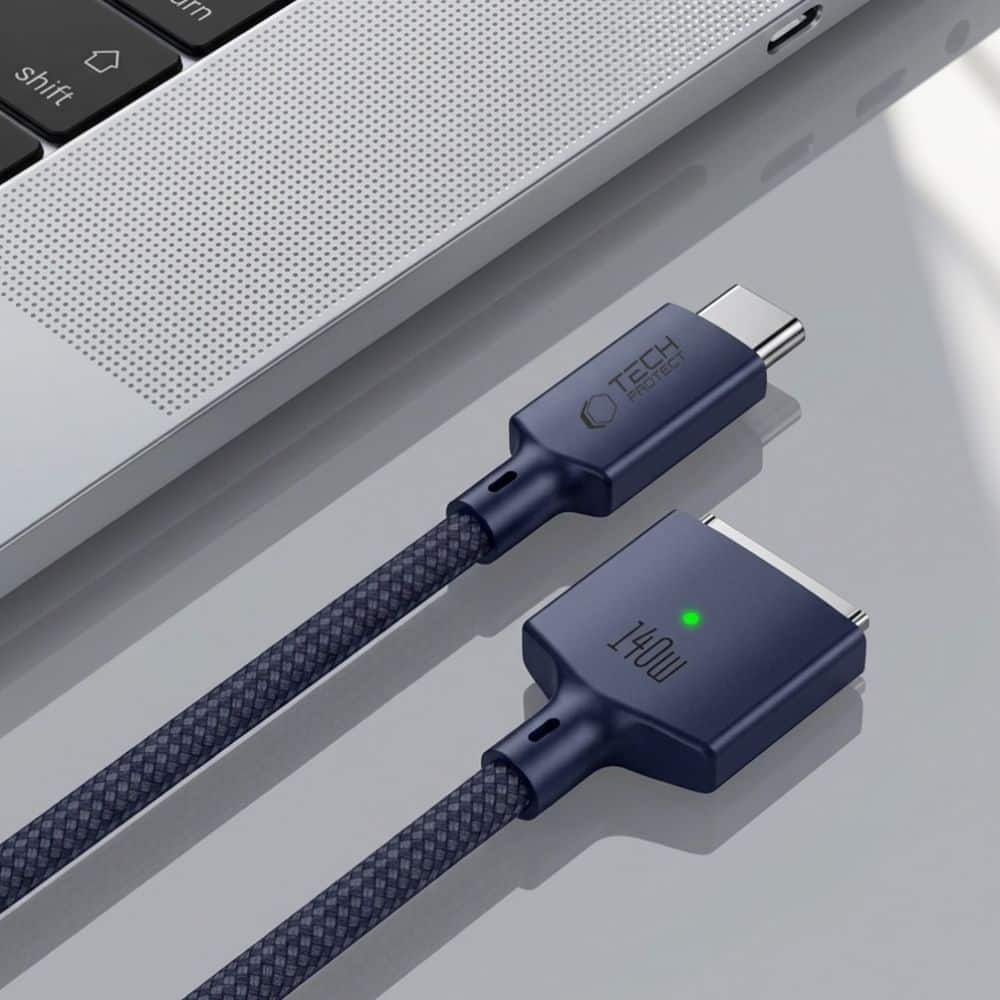 TECH-PROTECT MMC01 ULTRABOOST ΜΑΓΝΗΤΙΚΟ ΚΑΛΩΔΙΟ MACBOOK TYPE-C ΣΕ MAGSAFE 3 140W 200CM ΜΕΣΑΝΥΧΤΟ ΜΠΛΕ - Image 5